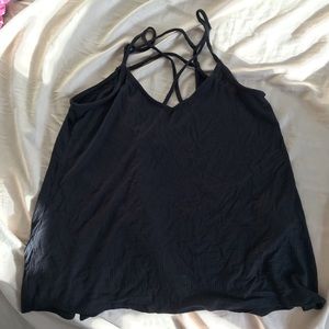 Black strapped back tank top